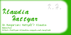 klaudia hattyar business card